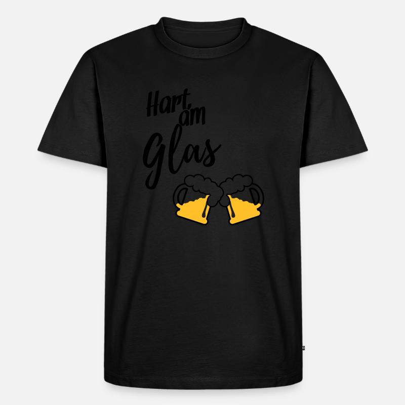 Hart am Glas - Männer Premium Bio T-Shirt - Schwarz