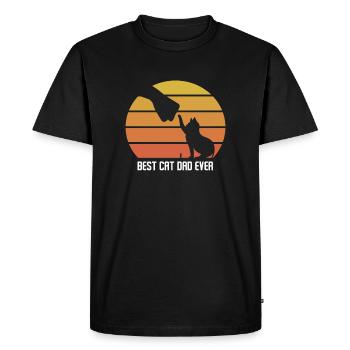 Meilleur chat papa jamais chat papa cadeau chat rétro - T-shirt Premium bio Homme - noir - Devant - Nico (187cm)