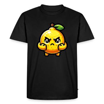 Citron en colère - T-shirt Premium bio Homme - noir - Devant - Nico (187cm)