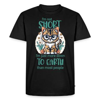 I'm not short.- For cat lovers - Men's Premium Organic T-Shirt - black - Front - Nico (187cm)