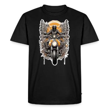 moto vintage style retro aile ange - T-shirt Premium bio Homme - noir - Devant - Nico (187cm)