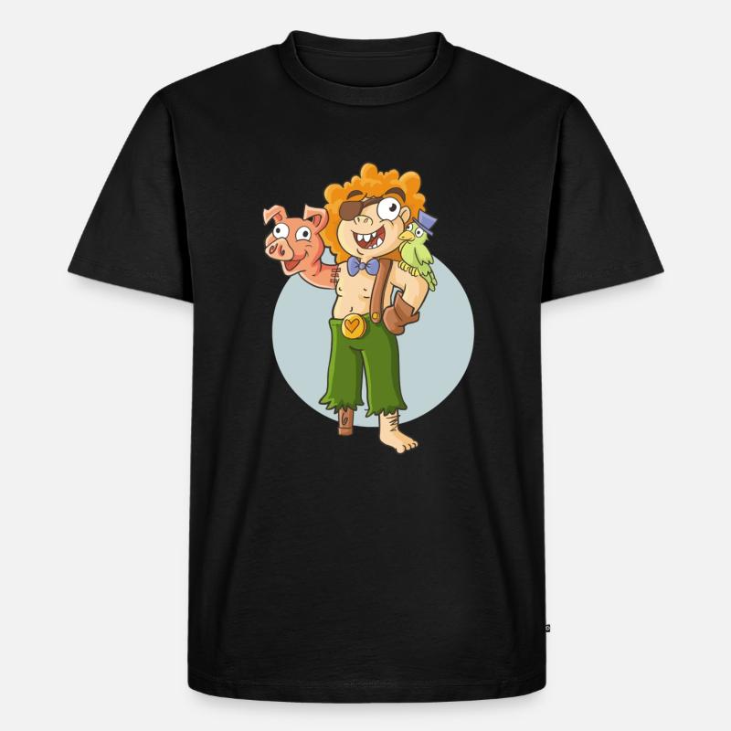 Pig-Hand 2 - Männer Premium Bio T-Shirt - Schwarz