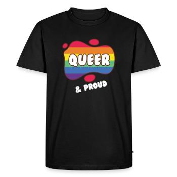 Queer et fier - T-shirt Premium bio Homme - noir - Devant - Nico (187cm)