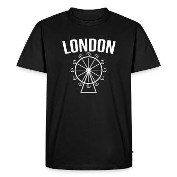 Londres - T-shirt Premium bio Homme - noir - Devant - Nico (187cm)