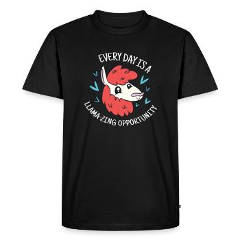Chaque jour est une opportunité lama-zing drôle lama - T-shirt Premium bio Homme - noir - Devant - Nico (187cm)