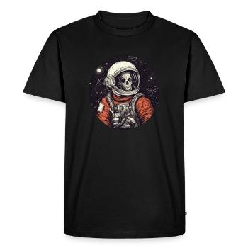 Squelette effrayant en tant qu’astronaute - T-shirt Premium bio Homme - noir - Devant - Nico (187cm)