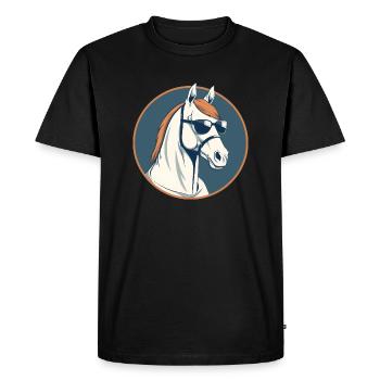 Cheval, Cheval, Cheval, Cheval de guerre, Nag, Poney - T-shirt Premium bio Homme - noir - Devant - Nico (187cm)