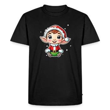 Elf Christmas Elf Gift Elf - Men's Premium Organic T-Shirt - black - Front - Nico (187cm)