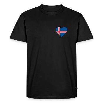 Cœur drapeau Islande - T-shirt Premium bio Homme - noir - Devant - Nico (187cm)