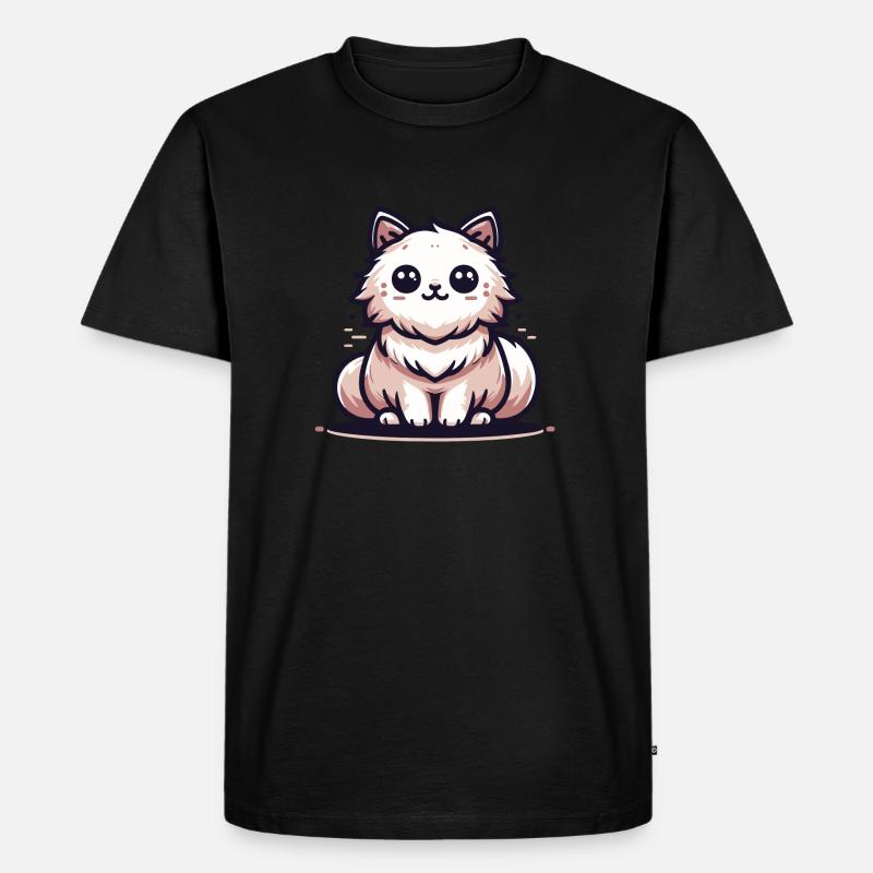 Sitzende Katze - Männer Premium Bio T-Shirt - Schwarz