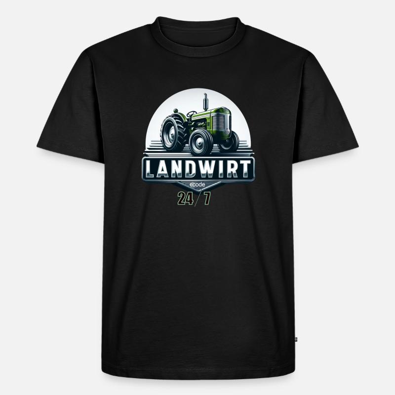 landwirt code ll - Männer Premium Bio T-Shirt - Schwarz