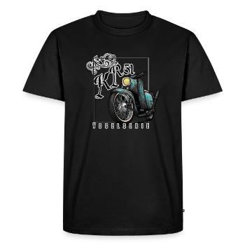 Accordage Schwalbe (turquoise / rouille) // Illustration - T-shirt Premium bio Homme - noir - Devant - Nico (187cm)