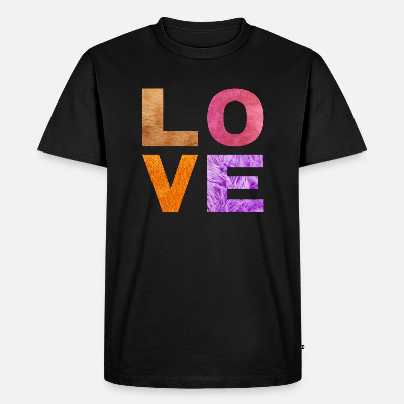 L O V E - Männer Premium Bio T-Shirt - Schwarz