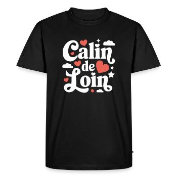 Calin de loin - T-shirt Premium bio Homme - noir - Devant - Nico (187cm)
