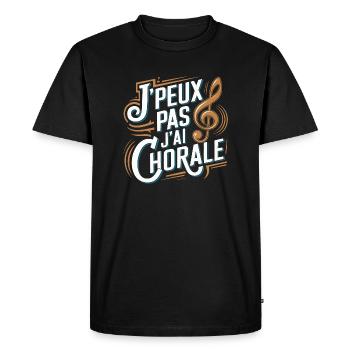 J'peux pas j'ai chorale - T-shirt Premium bio Homme - noir - Devant - Nico (187cm)
