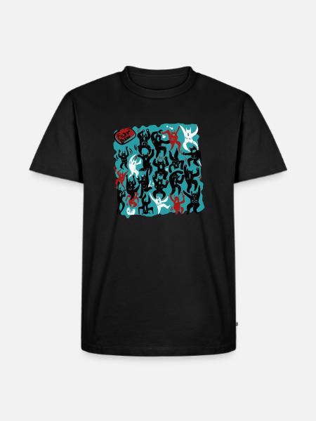 Keith Heringbooo - Hellblau - Männer Premium Bio T-Shirt - Schwarz