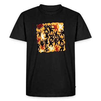 Keith Heringbooo - Jaune - T-shirt Premium bio Homme - noir - Devant - Nico (187cm)