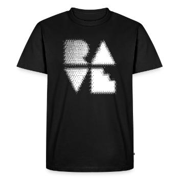 rave bitmap logo design - Men's Premium Organic T-Shirt - black - Front - Nico (187cm)