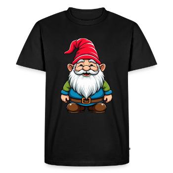 Dessin animé de nain de jardin drôle - Design drôle - T-shirt Premium bio Homme - noir - Devant - Nico (187cm)