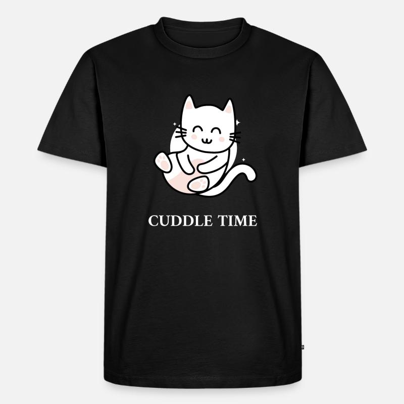 Cuddle Time katze - Männer Premium Bio T-Shirt - Schwarz