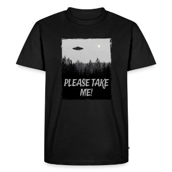 Alien UFO Alien Vaisseau Spatien Soucoupe - T-shirt Premium bio Homme - noir - Devant - Nico (187cm)