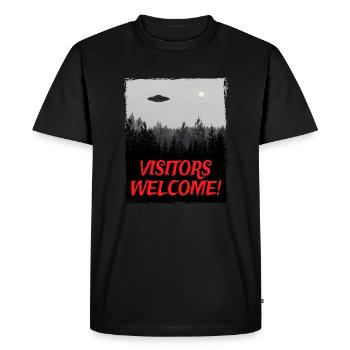 Alien UFO Alien Vaisseau Spatien Soucoupe - T-shirt Premium bio Homme - noir - Devant - Nico (187cm)