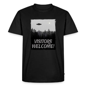 Alien UFO Alien Vaisseau Spatien Soucoupe - T-shirt Premium bio Homme - noir - Devant - Nico (187cm)