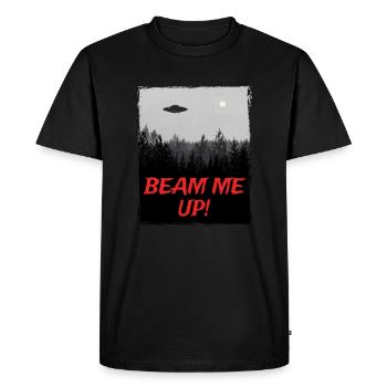 Alien UFO Alien Vaisseau Spatien Soucoupe - T-shirt Premium bio Homme - noir - Devant - Nico (187cm)