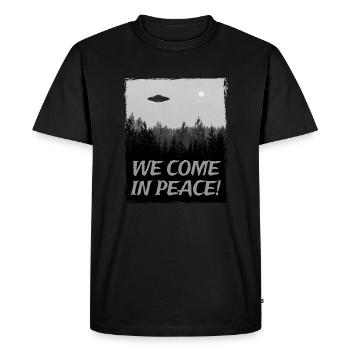 Alien UFO Alien Vaisseau Spatien Soucoupe - T-shirt Premium bio Homme - noir - Devant - Nico (187cm)