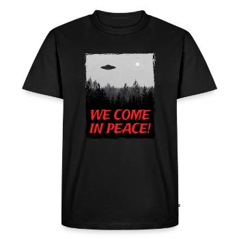 Alien UFO Alien Vaisseau Spatien Soucoupe - T-shirt Premium bio Homme - noir - Devant - Nico (187cm)
