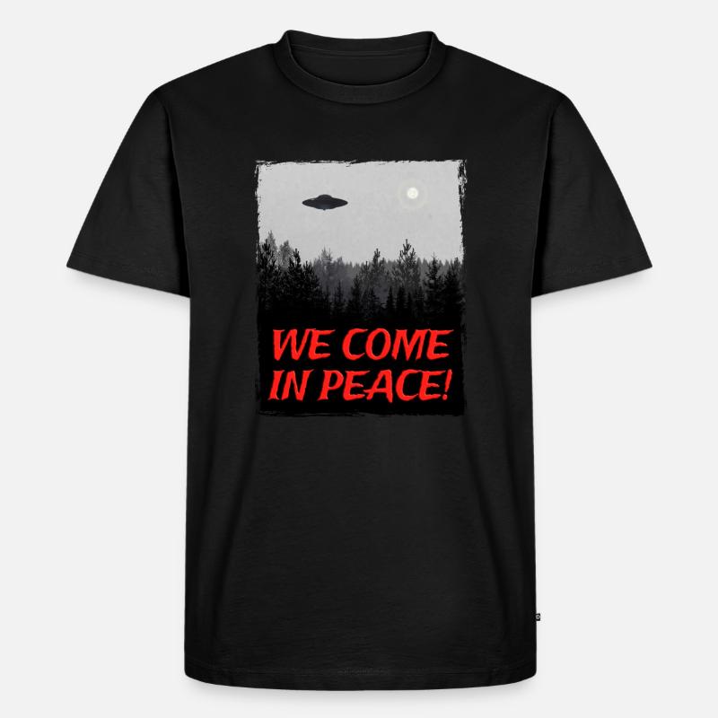 Alien UFO Außerirdischer Raumschiff Untertasse - Männer Premium Bio T-Shirt - Schwarz