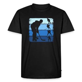 Hockey sur glace Hockey rétro Joueurs de hockey sur glace - T-shirt Premium bio Homme - noir - Devant - Nico (187cm)