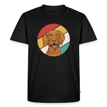 Vizsla Retro Vintage Hungarian Vizsla - Men's Premium Organic T-Shirt - black - Front - Nico (187cm)