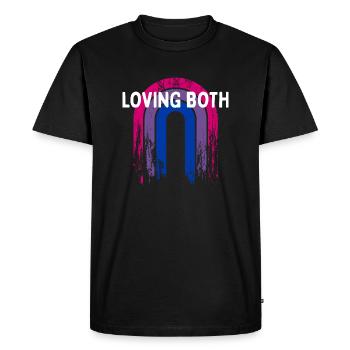 Aimer les deux bisexuels LGBTQ Bi Pride genre - T-shirt Premium bio Homme - noir - Devant - Nico (187cm)