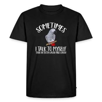 Graupapagei Perroquet gris d’Afrique Papagei - T-shirt Premium bio Homme - noir - Devant - Nico (187cm)