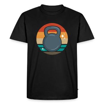 Kettlebell Workout Fitness Training - Men's Premium Organic T-Shirt - black - Front - Nico (187cm)