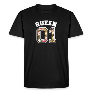 Queen 01 - T-shirt Premium bio Homme - noir - Devant - Nico (187cm)