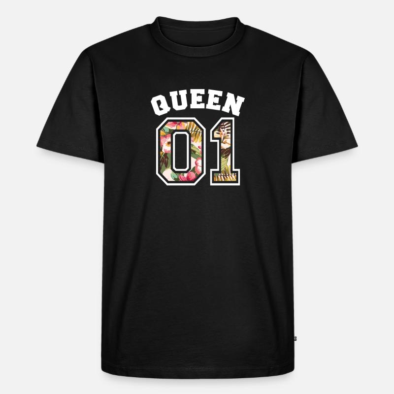 Queen 01 - Männer Premium Bio T-Shirt - Schwarz