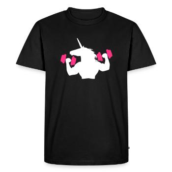 Unicorn Lifting Team Body Building Einhorn Muskeln - T-shirt Premium bio Homme - noir - Devant - Nico (187cm)