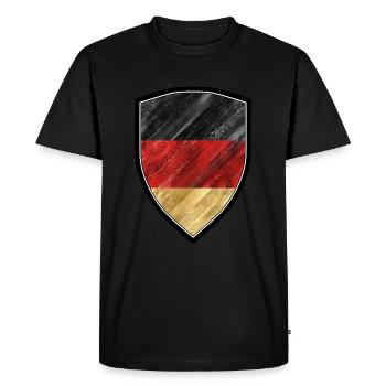 DRAPEAU DRAPEAU DE L’ALLEMAGNE - T-shirt Premium bio Homme - noir - Devant - Nico (187cm)