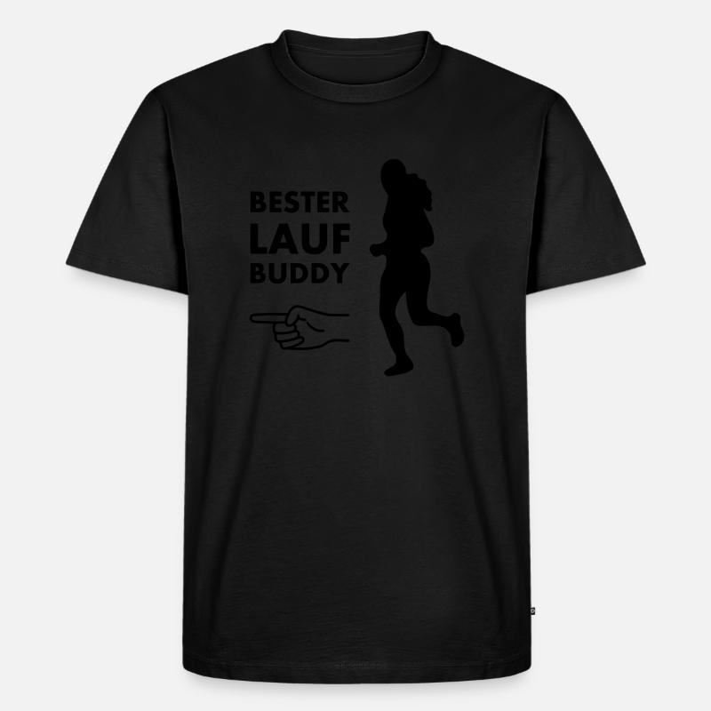 Bester Laufbuddy - Männer Premium Bio T-Shirt - Schwarz