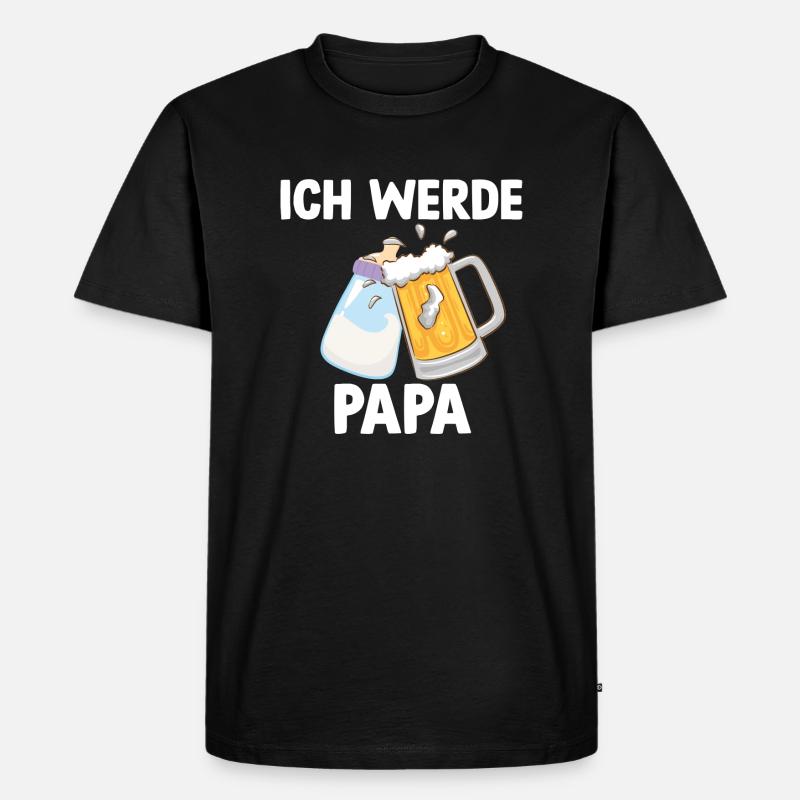 Ich werde Papa! - Männer Premium Bio T-Shirt - Schwarz