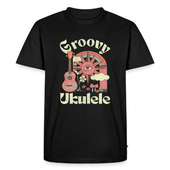 Ukulélé Groovy - T-shirt Premium bio Homme - noir - Devant - Nico (187cm)