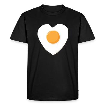 fried love - Men's Premium Organic T-Shirt - black - Front - Nico (187cm)