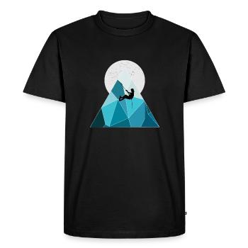 Montée - T-shirt Premium bio Homme - noir - Devant - Nico (187cm)