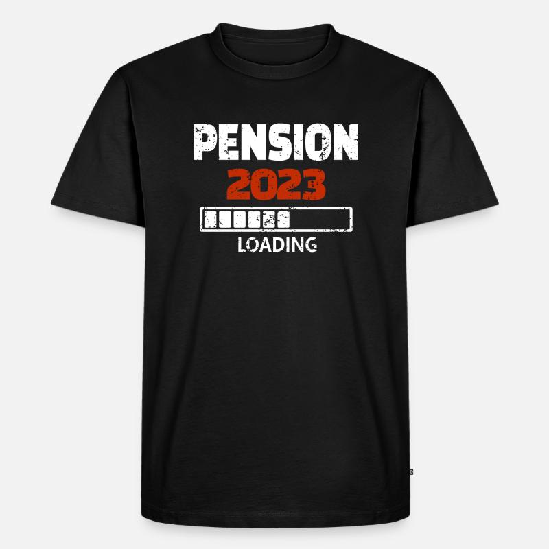 Pension 2023 Loading - Männer Premium Bio T-Shirt - Schwarz