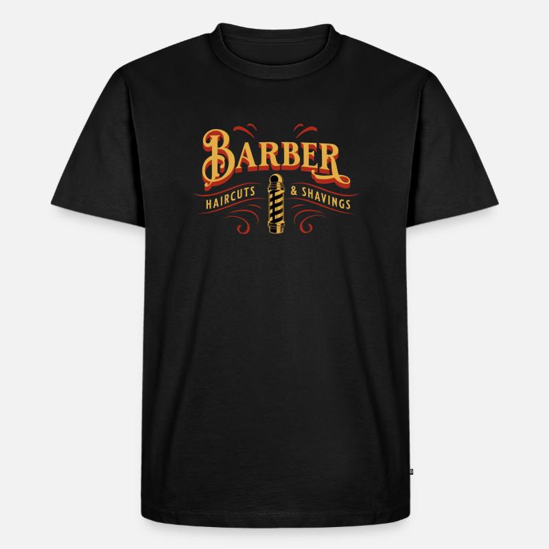 Barber - Männer Premium Bio T-Shirt - Schwarz