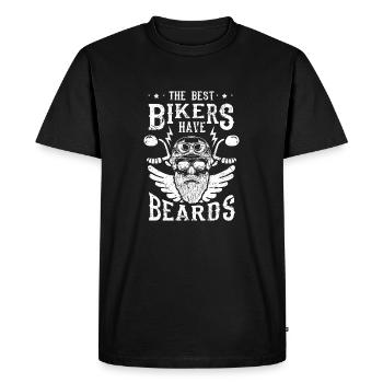 The best bikers have beards - skull motorcycle - T-shirt Premium bio Homme - noir - Devant - Nico (187cm)