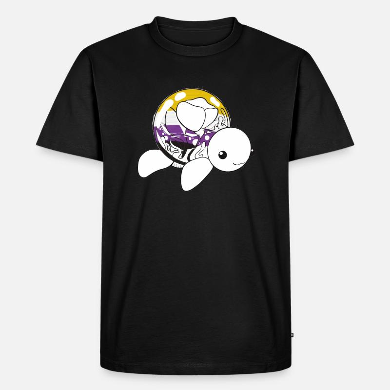 Non binary turtle - Männer Premium Bio T-Shirt - Schwarz