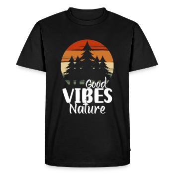 Forest Trees Deer Mountains - Men's Premium Organic T-Shirt - black - Front - Nico (187cm)